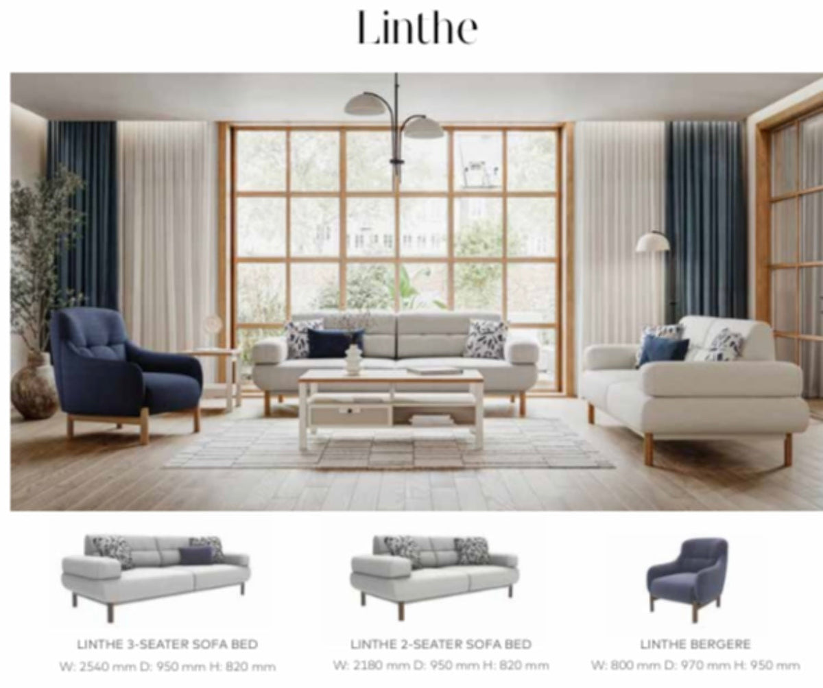 Salon LINTHE complet – 3 pièces (Canapé 3 places + Canapé 2 places + Bergère)