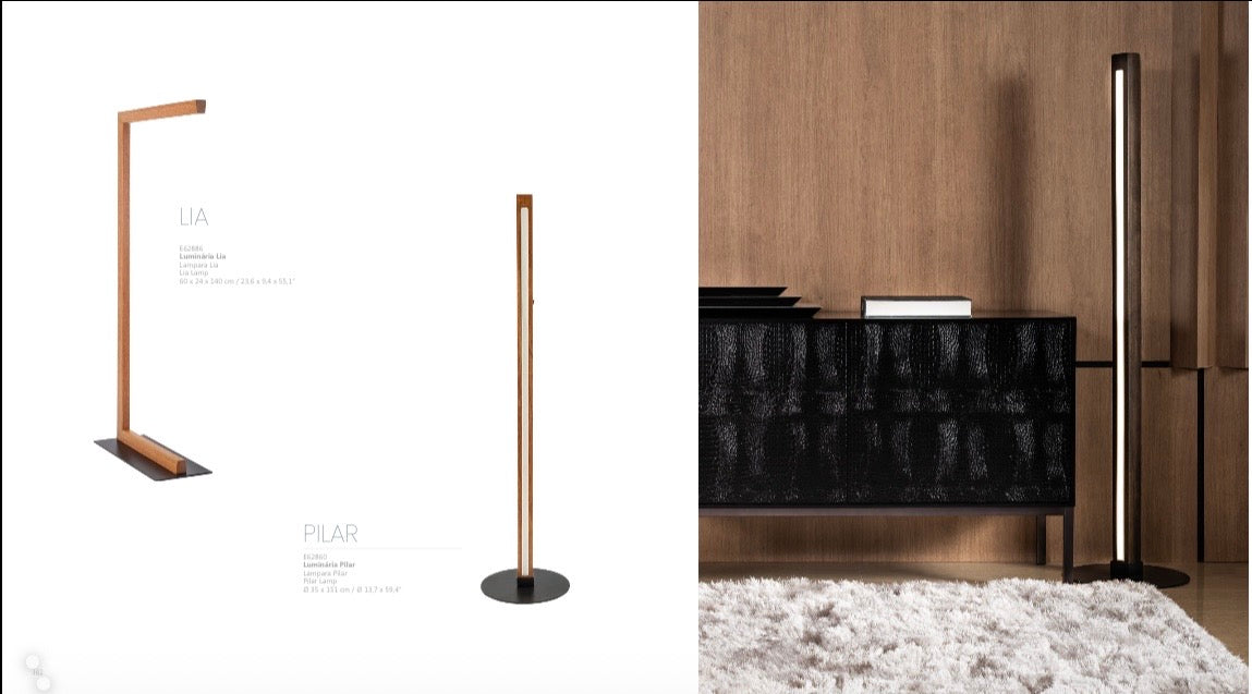 LIA — Lampadaire Design Contemporain Bois et Métal