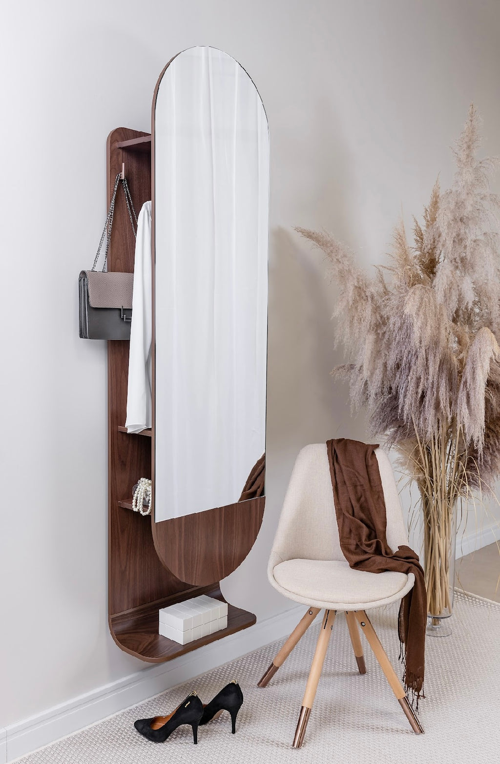 Miroir VENUS  Vestiaire Multifonctions – Élégance Bois