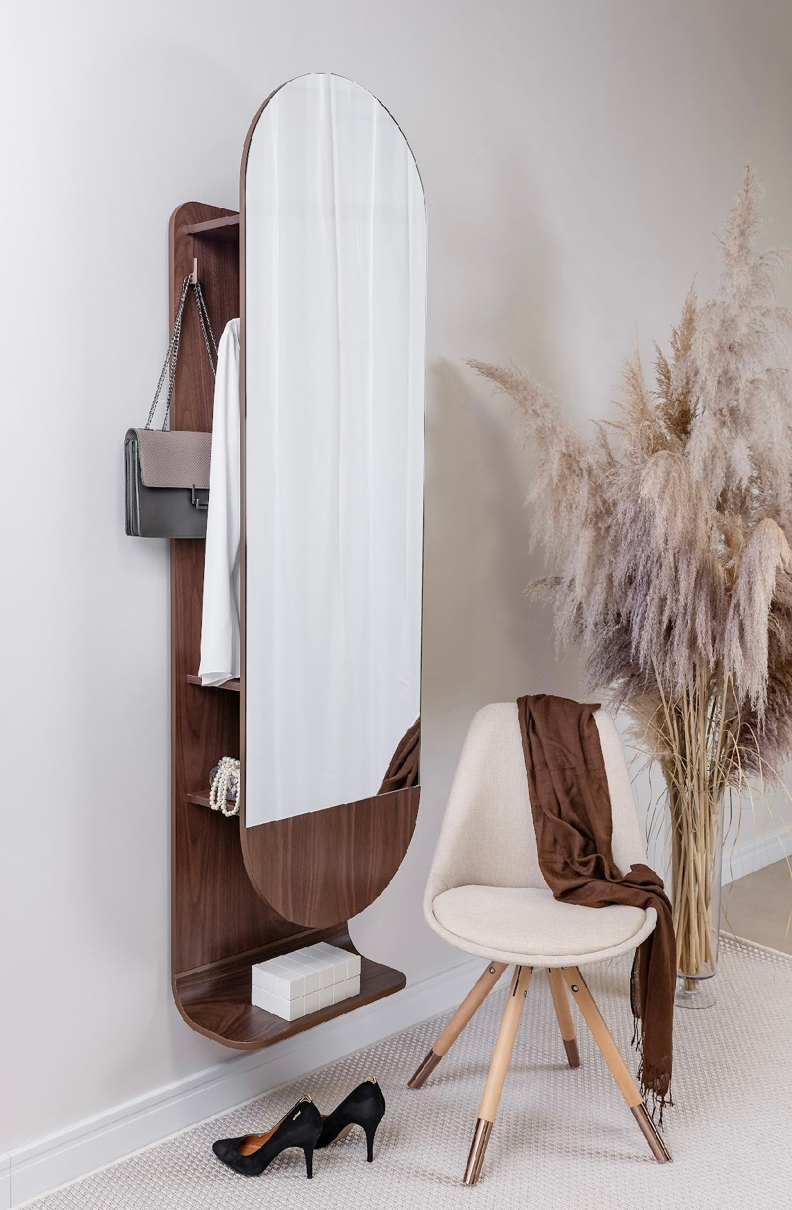 Miroir VENUS  Vestiaire Multifonctions – Élégance Bois
