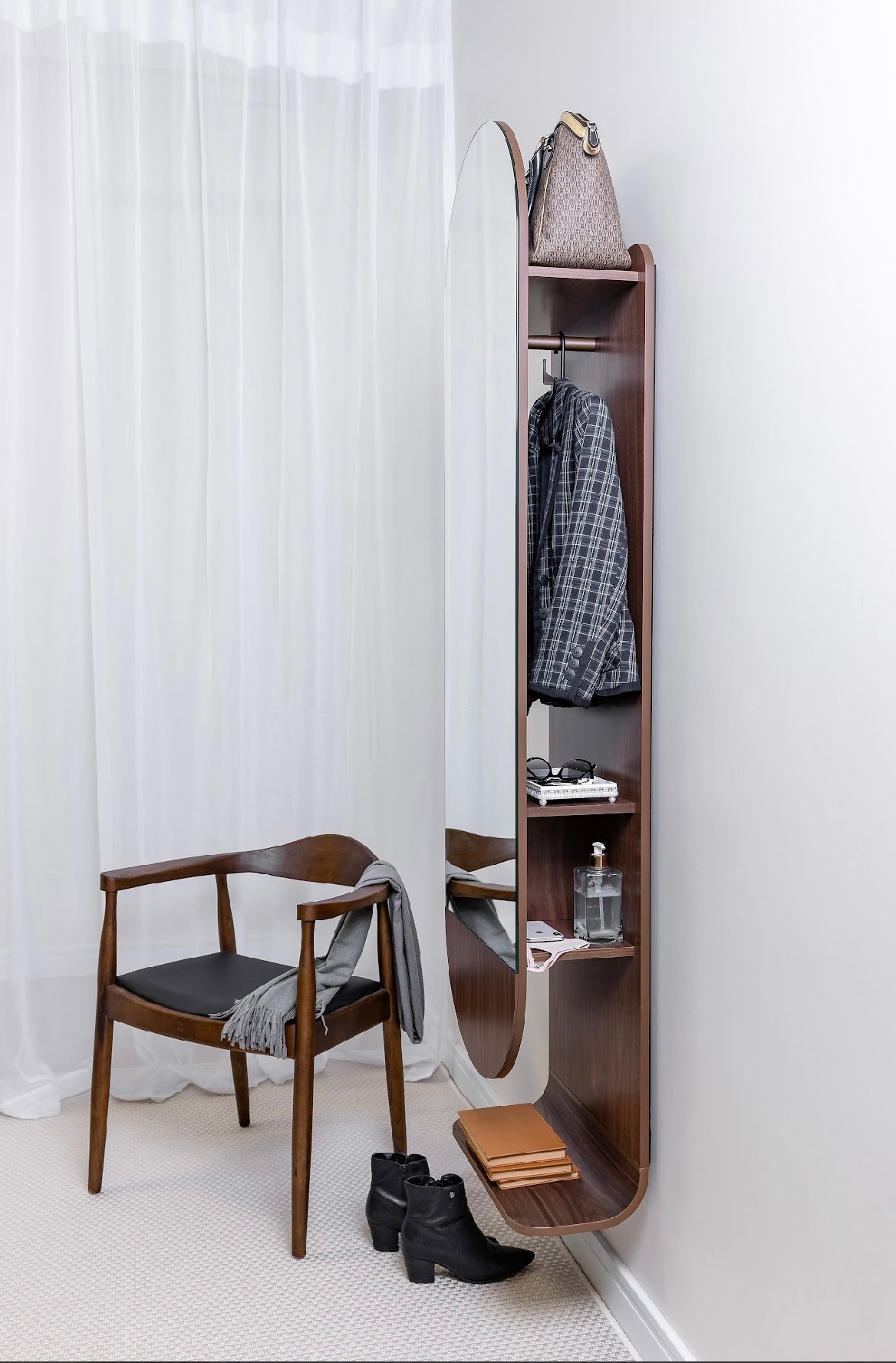 Miroir VENUS  Vestiaire Multifonctions – Élégance Bois