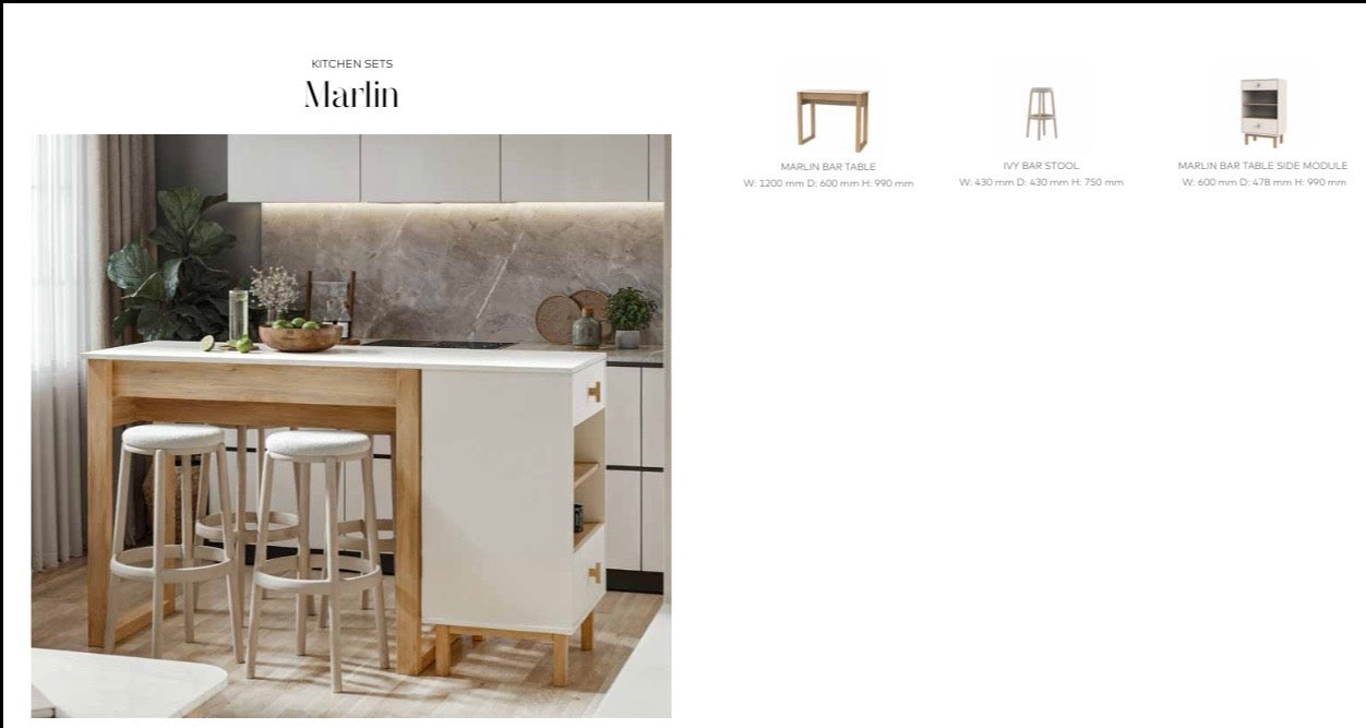 Cuisine MARLIN – Table bar moderne