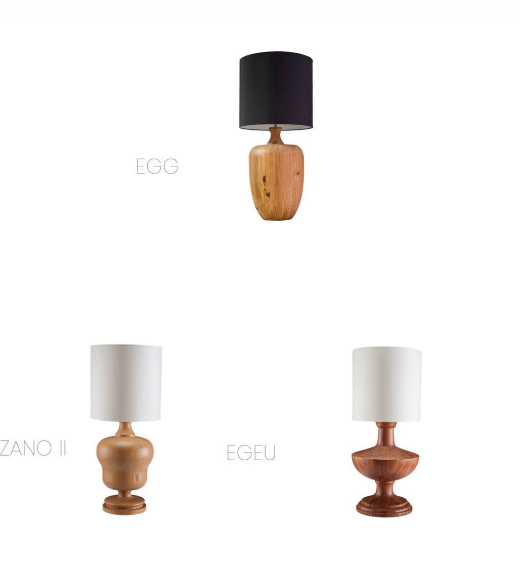 EGEU — Lampe de Table Bois Sculpté Design