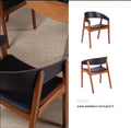 Fauteuil Cabriolet BREAK – structure noyer et cuir noir