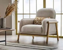 Fauteuil Scandinave Bois et Tissu KIERA – Confort Élégant