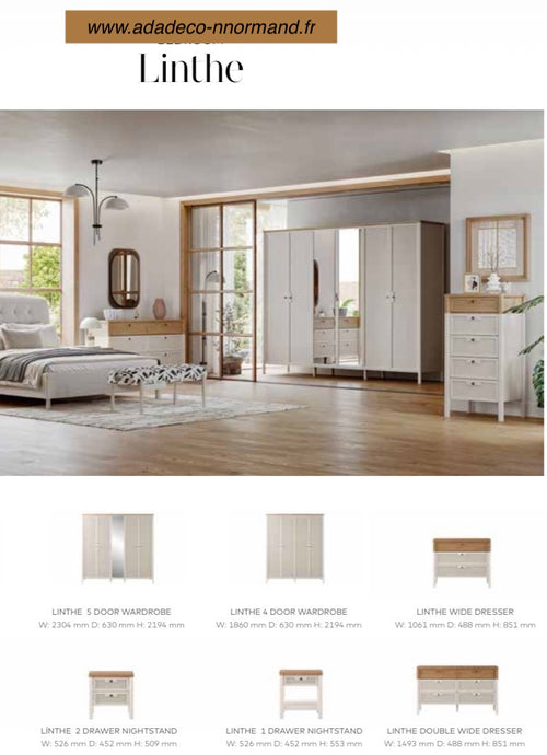 Armoire 4 portes LINTHE – Design chic et lumineux