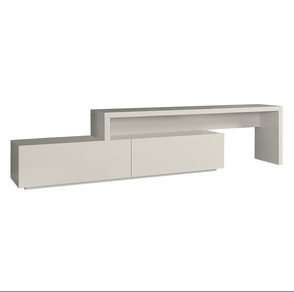 Meuble TV ASTON extensible blanc – Style contemporain