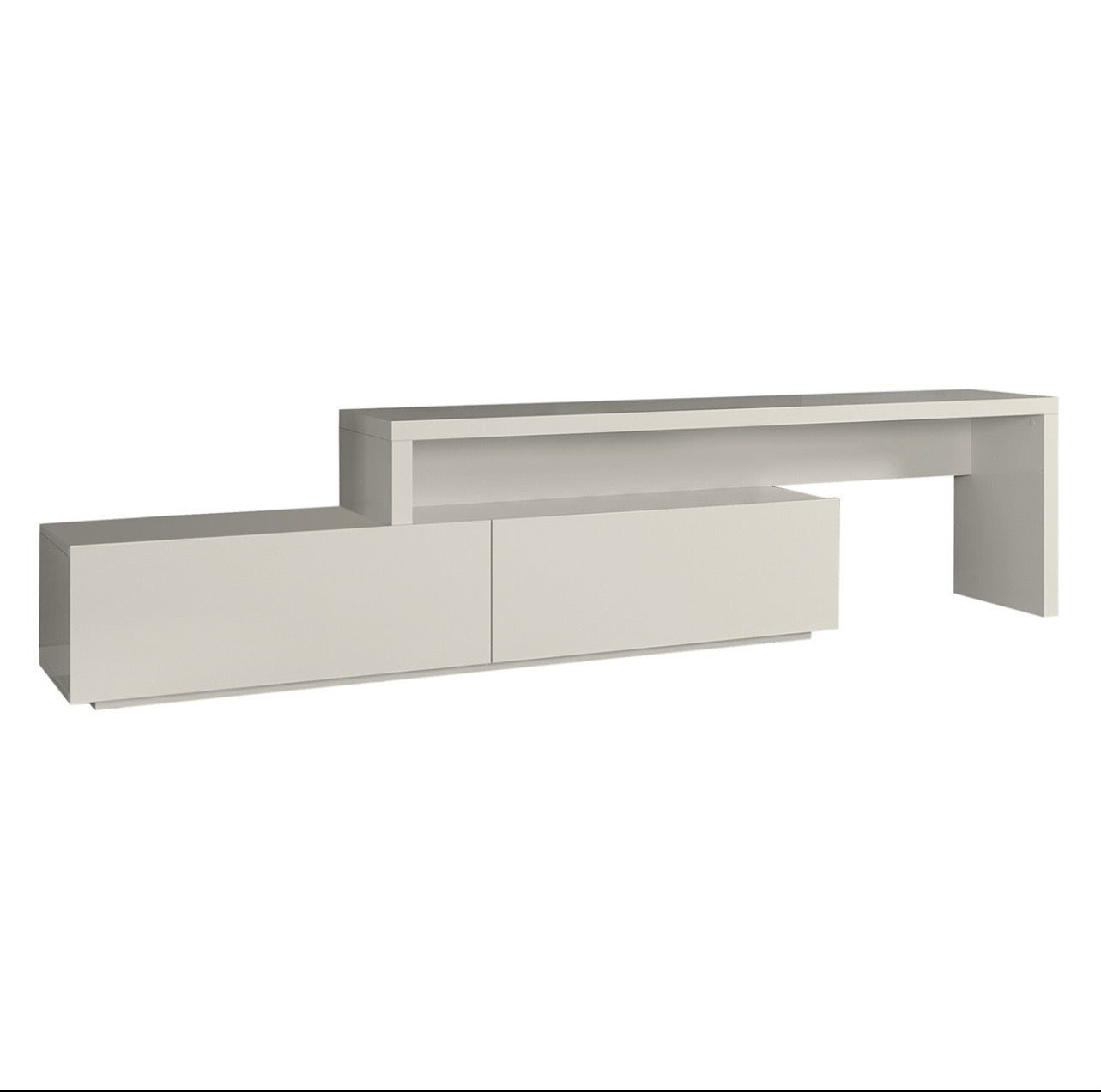 Meuble TV ASTON extensible blanc – Style contemporain