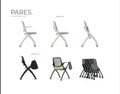 Chaise de réunion PARES avec tablette écritoire
