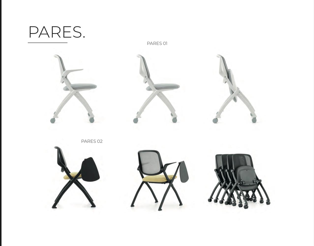 Chaise de réunion PARES avec tablette écritoire