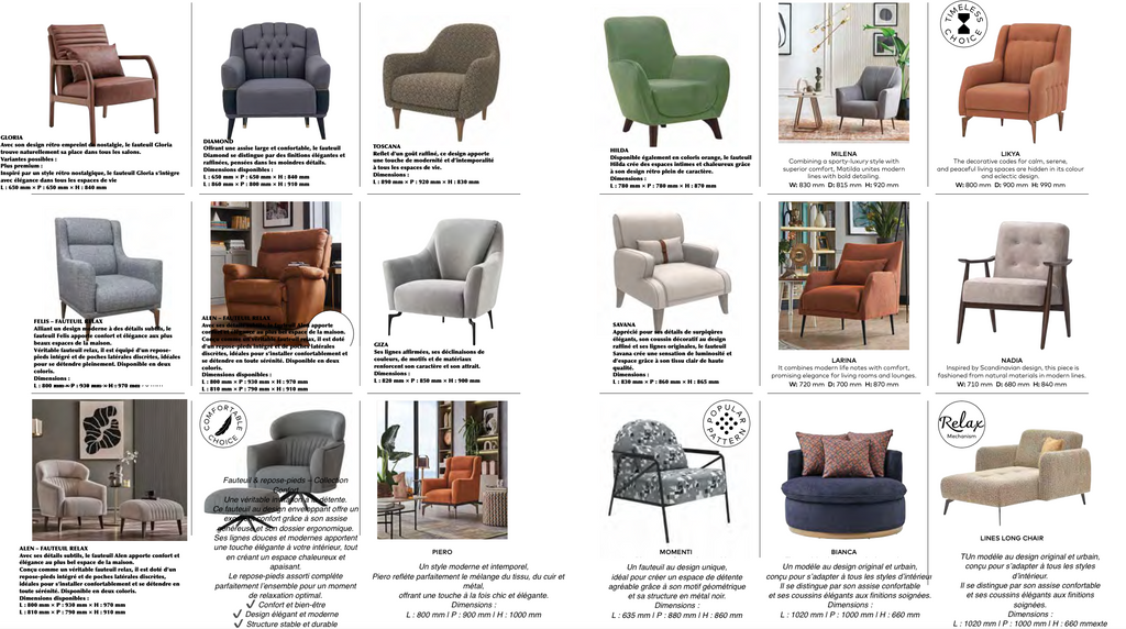 Fauteuil GLORIA – Design rétro élégant