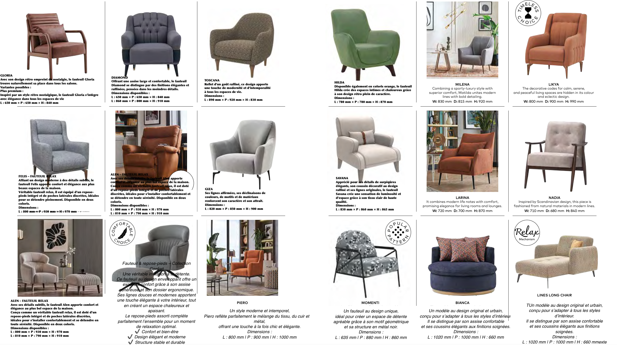 Fauteuil GLORIA – Design rétro élégant