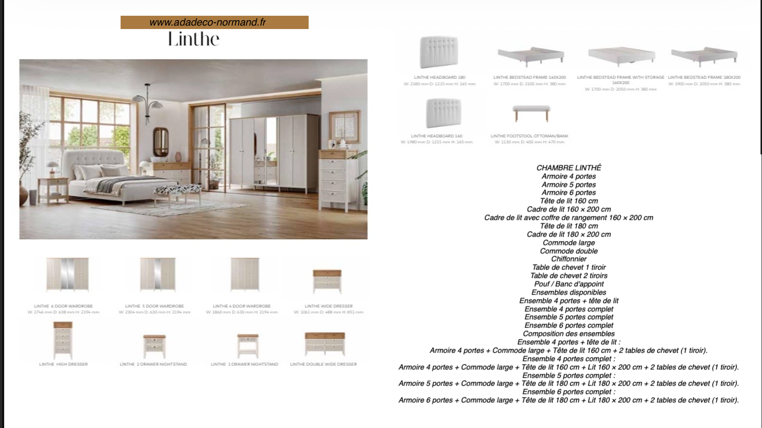 Armoire 4 portes LINTHE – Design chic et lumineux