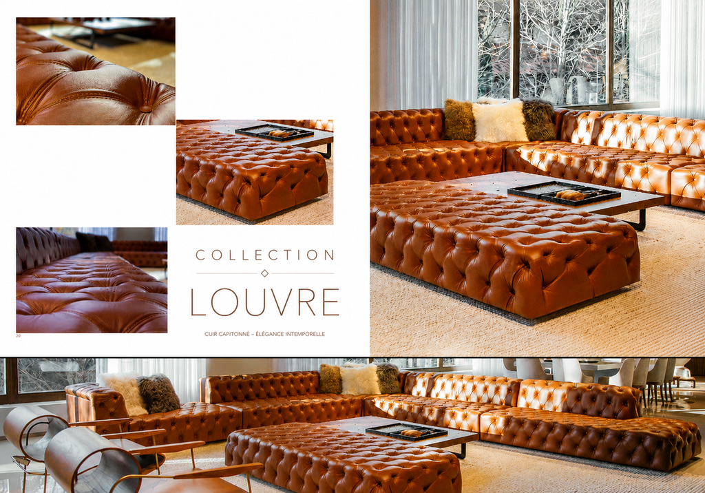 Canapé LOUVRE — Collection Premium Cuir Capitonné
