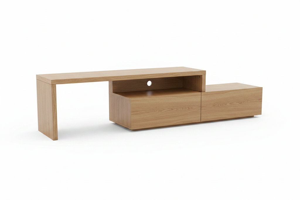 Meuble TV ASTON extensible bois – Style contemporain