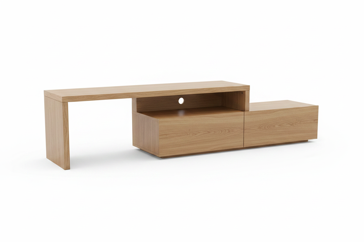 Meuble TV ASTON extensible bois – Style contemporain