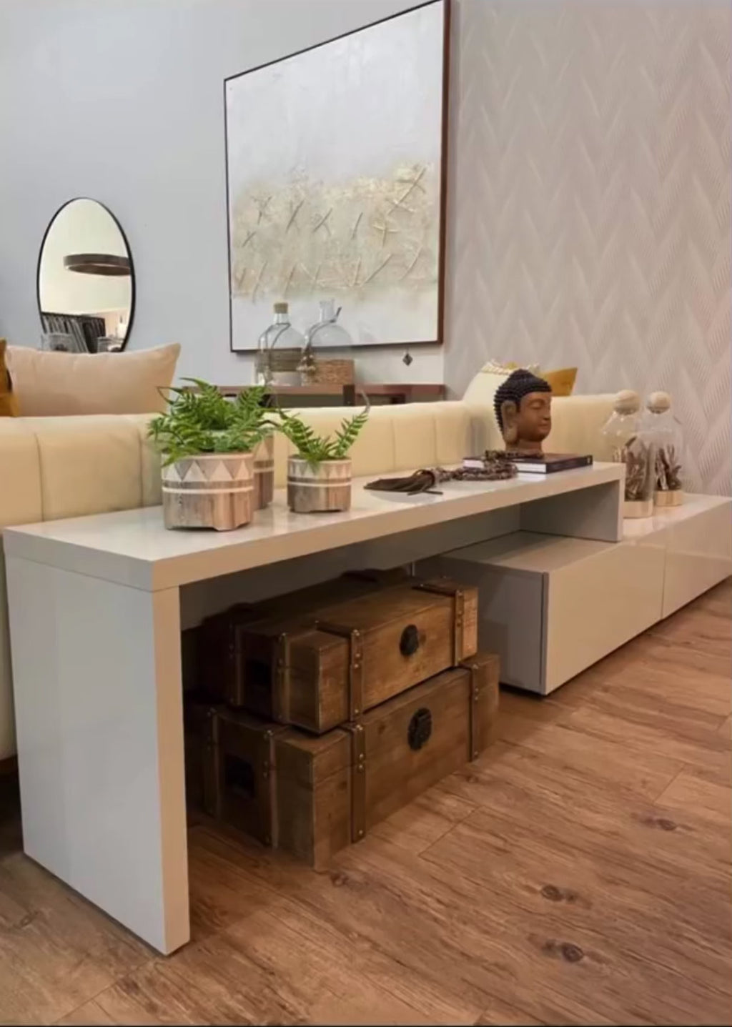 Meuble TV ASTON extensible bois – Style contemporain